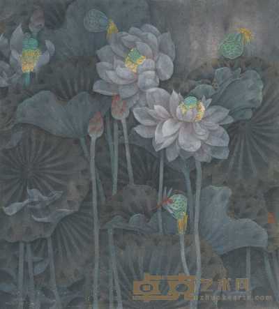 赵秀焕 癸未（2003年）作 荷花蜻蜓 镜心 66.4×59.6cm